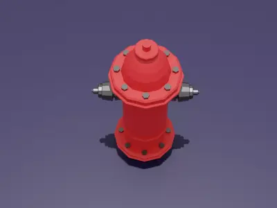 Low Poly Fire Hydrant Game Ready Stylized City Prop Low-poly 3D model