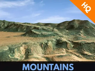 Mountains Terrain Surface Landscape Environment  PBR 13 Low-poly 3D model