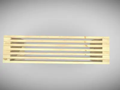 Wooden Bench Low-poly 3D model