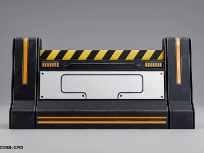 Sci-Fi Road Barrier Low-poly 3D model