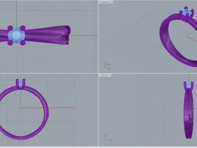 wedding engagement women ring 3dm 3D print model shop