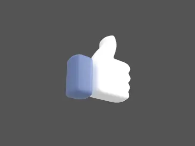 Facebook Like Button v1 002 Low-poly 3D model