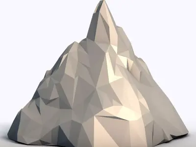 Low Poly Mountain Geometric Landscape Model  3D print model