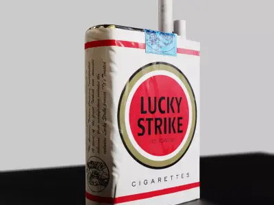 Cigarette Pack - Lucky Strike - PBR Low-poly 3D model