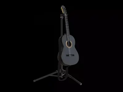 Manuel Ramirez 1908 Black Oak Classical Guitar  3D model