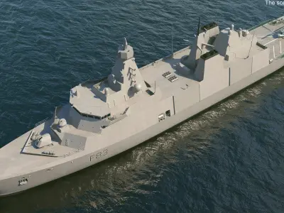  Frigate Type 31 with Military Helicopter 