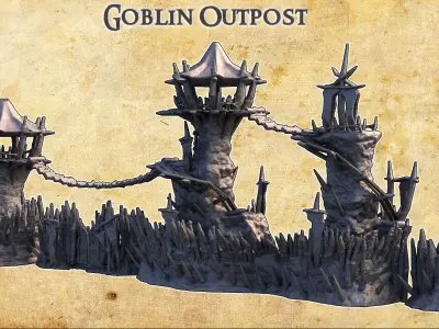 Goblin Outpost Tabletop Terrain 28MM 3D print model 3D print model