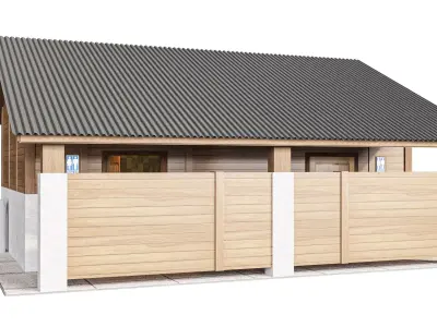 Public Toilet Low-poly 3D model