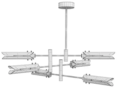 Black Glass Chandelier Low-poly 3D model