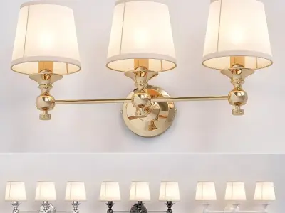 Lugarno three light wall sconce 3D model