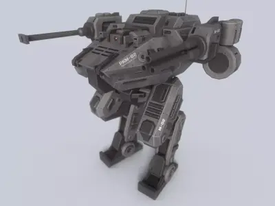 Peacekeeper Mech Low-poly 3D model
