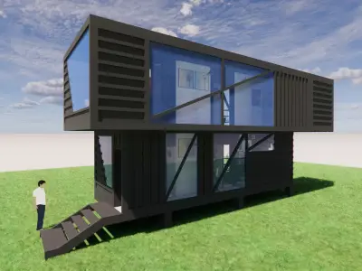 Container coffee shop-3 3D model