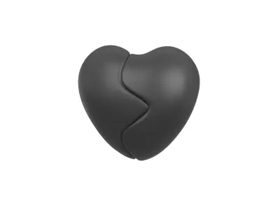 Broken Heart v1 002 Low-poly 3D model