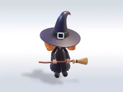 Adorable Witch Halloween Character 3D Model 3D model