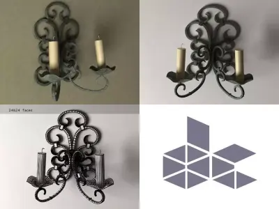 Painted Iron sconces 3D model