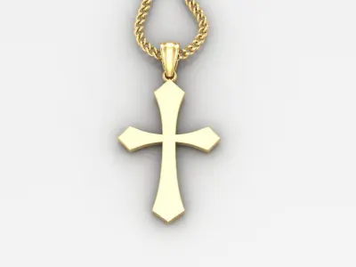 Light Gold 18K Cross Pendant 1CP044 3D print model purchase
