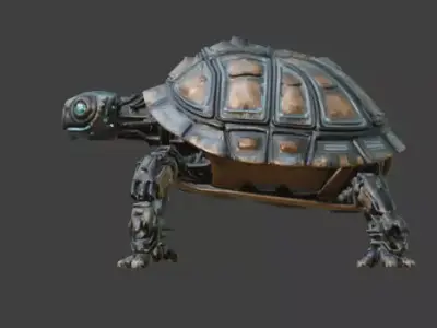 Sci-Fi Robot Turtle Armored Defense Low-poly 3D model