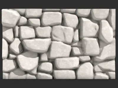 Low Poly Fieldstone Wall Prop 3D print model
