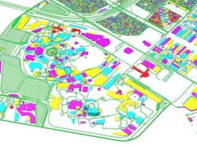 Disneyland Tokyo Road Network Buildings and Streets 3D model