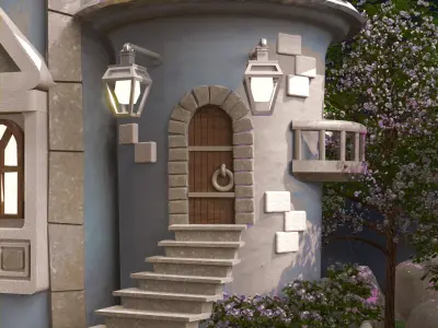 stone castle building  3D model