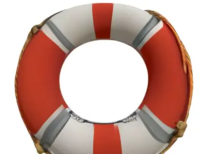 Nautical Lifebuoy Safety Ring Prop Low-poly 3D model