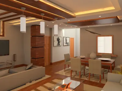 Revit Dining and living room 3D model