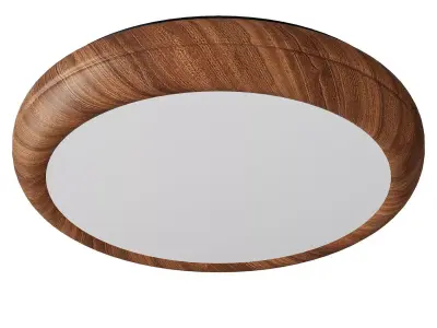 Wood Grain Round Ceiling Lamp 3D model