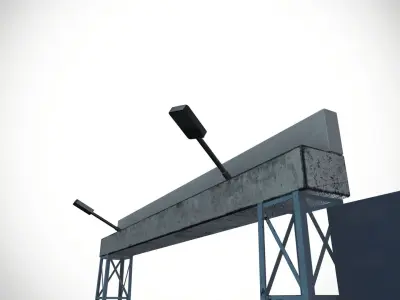 Entrance Gate Setup Low-poly 3D model