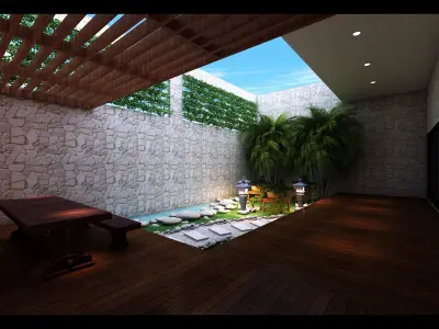 zen garden design 3D model