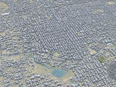 Hargeisa Somalia 30km AI Low-poly 3D model