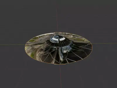 space saucer textured basic rig and animation Low-poly 3D model