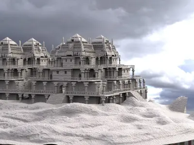 Desert Temple Ruins 3D model