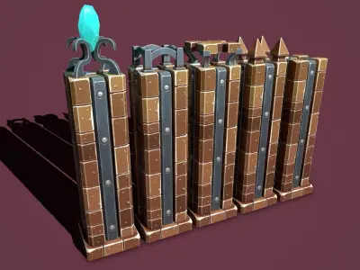 Fantasy obelisk 2 Low-poly 3D model
