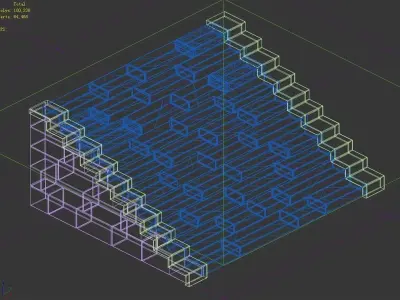 Disney main city - underground palace stairs 02 3D model