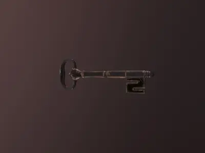 Oriental Iron Key Low-poly 3D model