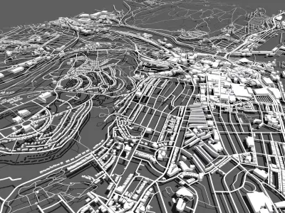 Cityscape Swansea UK 3D model