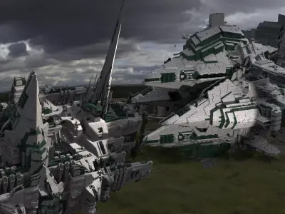 District 10 Mothership Tower 3 colossal designs 2 3D model