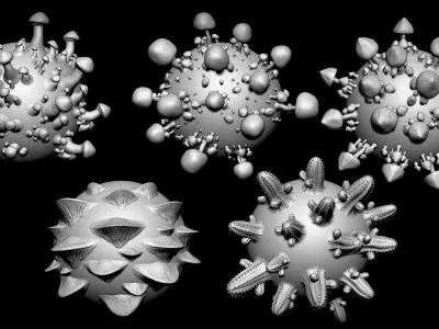 Zbrush - 20 Vegetation Nature Brushes Pack 3D model