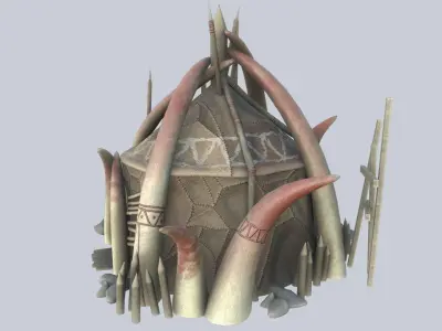 Orc house Low-poly 3D model 2