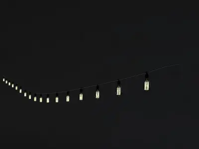 Edison Patio Lights Rope 3D model