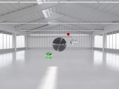  HDRI - Exhibition Hall Interior 9 - 16384x8192 Texture