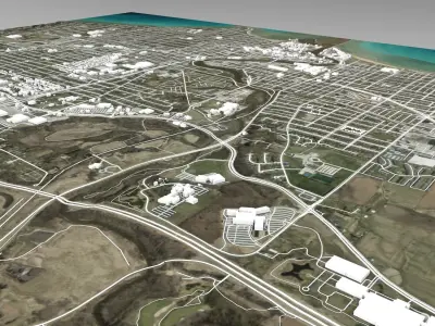 Cityscape  Sheboygan Wisconsin USA 3D model