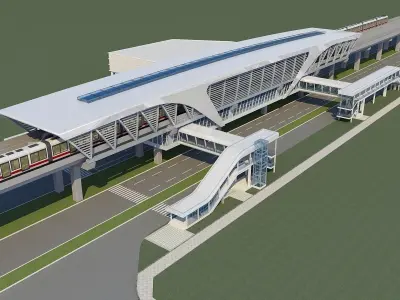 Light Rail Station 3D model purchase