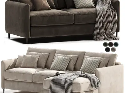 Sofa cama rinconero de algodon lino Lomeo 3D model