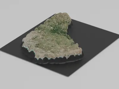Barbados Map Country Low-poly 3D model