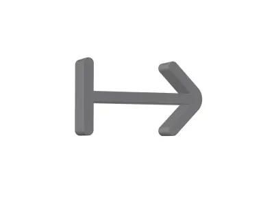 3d arrow from right Low-poly 3D model