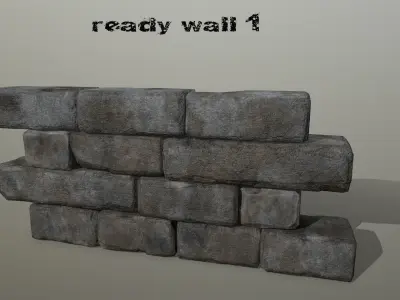 wall stone  Low-poly 3D model
