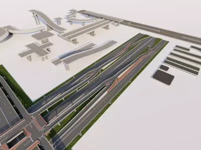 Road Pack - Extended-City Roads 3D model shop