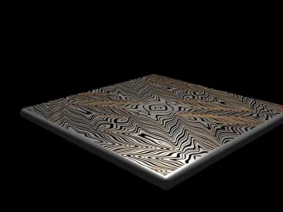 Tile with golden ornament 3D model