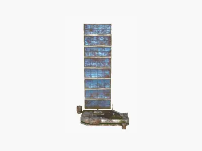 Satellite B11 Destroyed - SciFi Space Design Low-poly 3D model